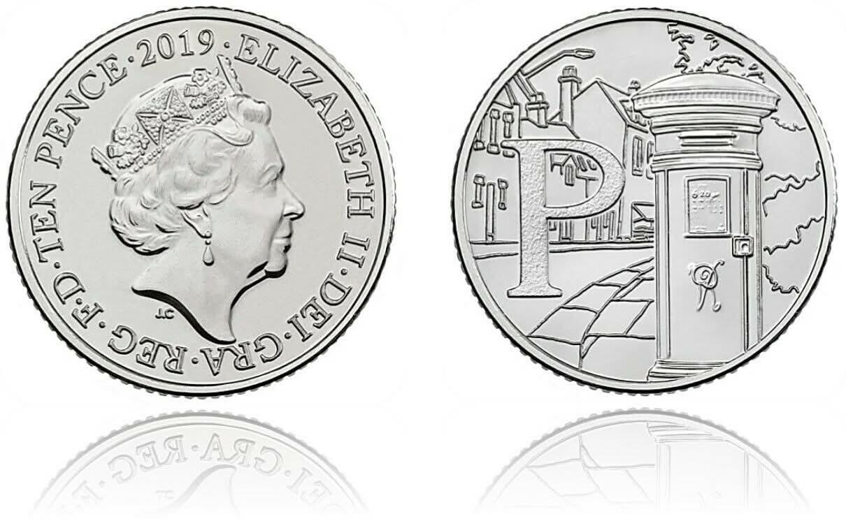 10p 2019 P Post Box A-Z 10p Circulated Coin - Copes Coins